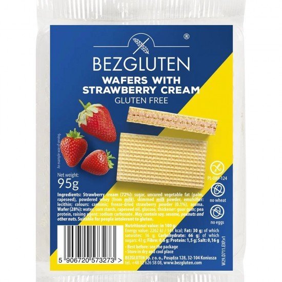 Bezgluten gluténmentes ostya epres 95g