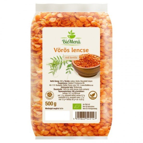 BioMenü BIO VÖRÖS LENCSE 500g