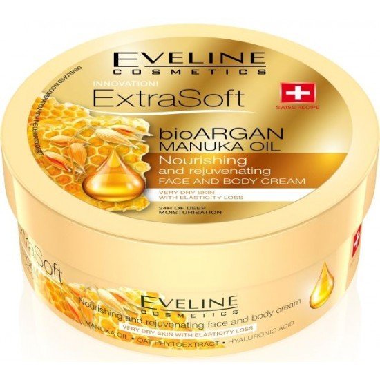 Eveline extra soft bio argan manuka oil arc és testkrém 175ml