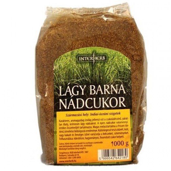 Interherb lágy barna nádcukor 1000g