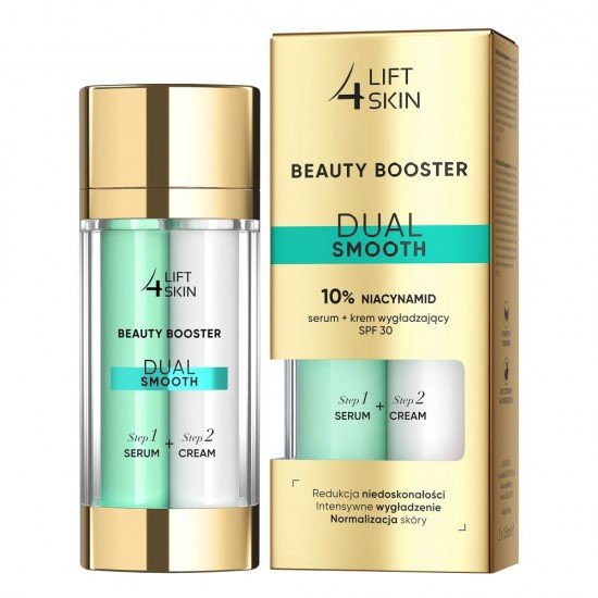 Lift 4 Skin Beauty Booster Dual Smooth: 10% Niacinamid Szérum + Simító arckrém SPF30+, 15ml+15ml