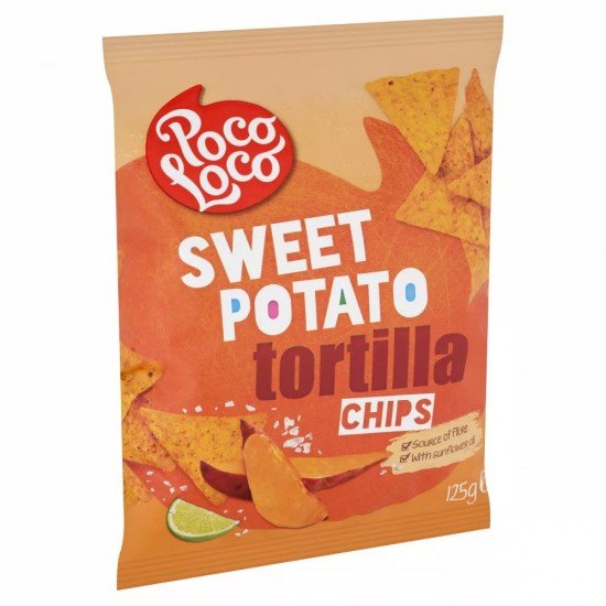 Poco loco tortilla chips édesburgonya-lime 125g