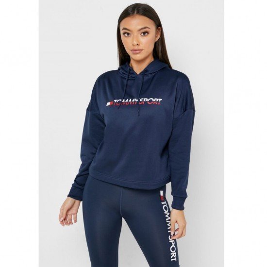 Tommy Hilfiger Sport női kapucnis pulóver S10S100093 401 sötétkék