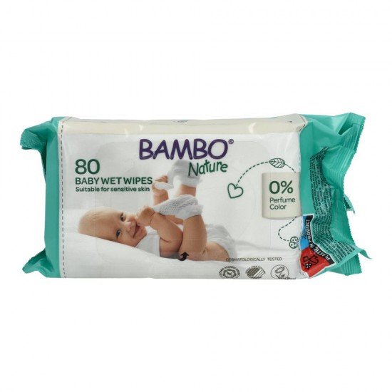 Bambo nature vegan nedves törlőkendő 80db